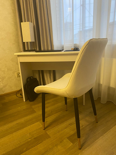 Стул на металлокаркасе Seda 1 latte / black / gold фото покупателя 71