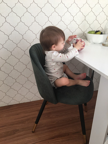 Стул на металлокаркасе Gabi 1 light purple / black / gold фото покупателя 54