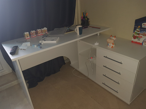 Компьютерный стол КСТ-109П правый дуб сонома / белый фото покупателя 119