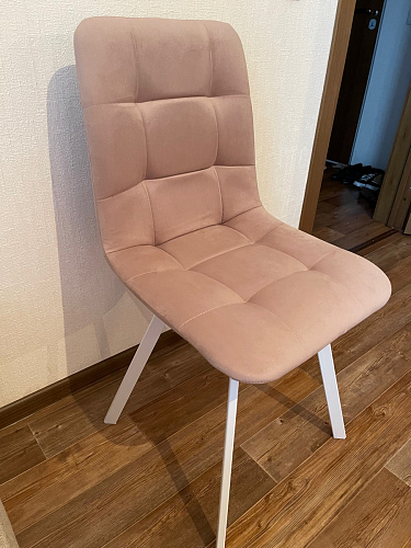 Стул на металлокаркасе Чилли синяя ткань / белый фото покупателя 59