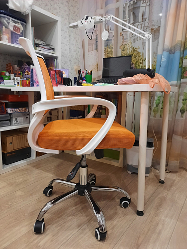 Компьютерное кресло Ergoplus белое / голубое фото покупателя 15