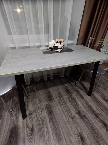 Стол Тринити Лофт 120 32 мм бетон / черный матовый фото покупателя 664