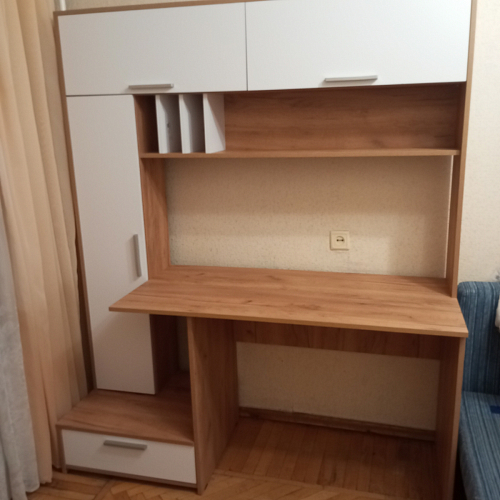 Письменный стол Лайт 03.243 дуб золотой (craft) / белый премиум фото покупателя 6