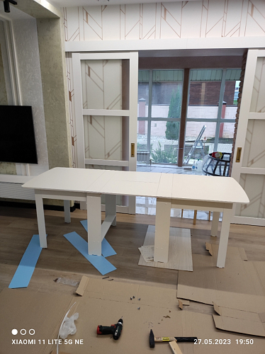 Стол обеденный раздвижной СтК7 дуб молочный фото покупателя 131