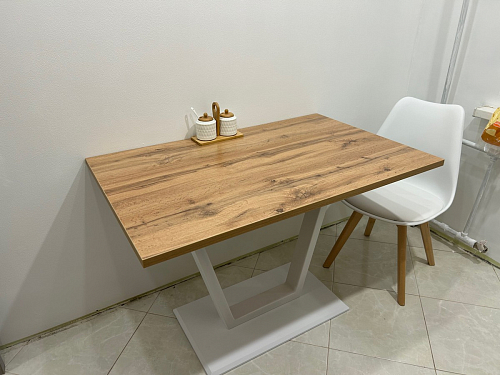 Стол на тумбе Мичиган Лофт 110х70 25 мм дуб вотан / черный матовый фото покупателя 7