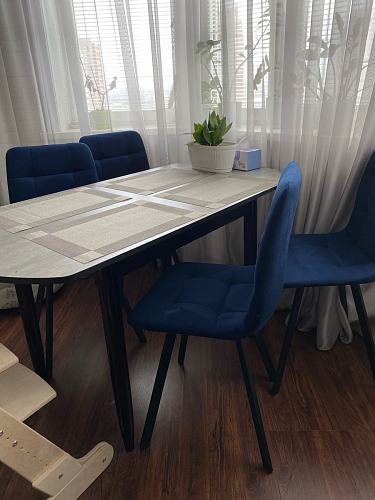 Стул на металлокаркасе Чилли К светло-серый велюр / черный каркас фото покупателя 1420