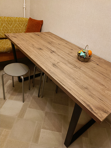 Стол Эльпатия 130 дуб велингтон / черный матовый фото покупателя 19