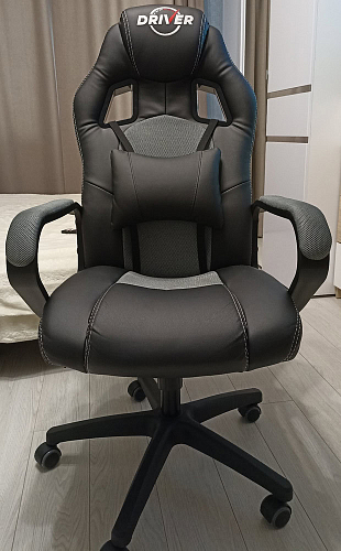 Компьютерное кресло Driver/Драйвер кожзам черный / ткань черный фото покупателя 66