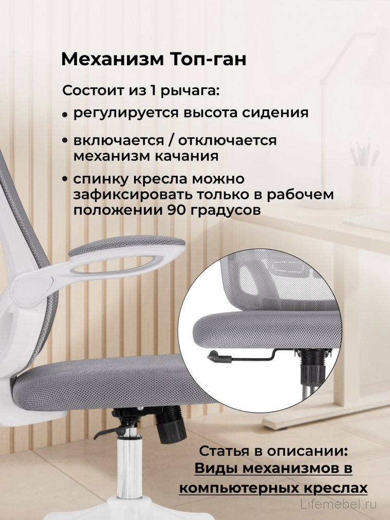 Компьютерное кресло Salem gray / white