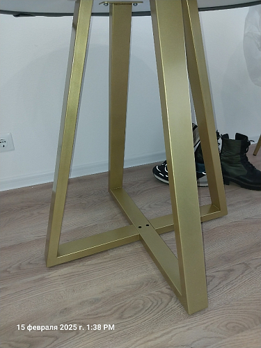 Стеклянный стол Норфолк 100 золото фото покупателя 15