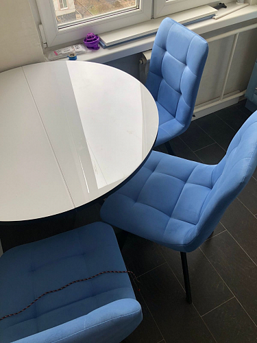 Стул на металлокаркасе Чилли К черный / зеленый фото покупателя 163