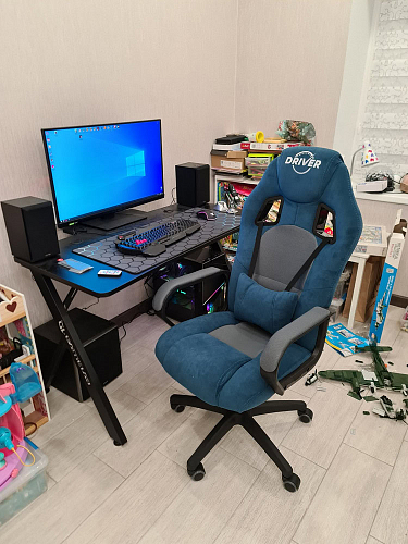 Компьютерное кресло Driver/Драйвер кожзам черный / серый фото покупателя 114