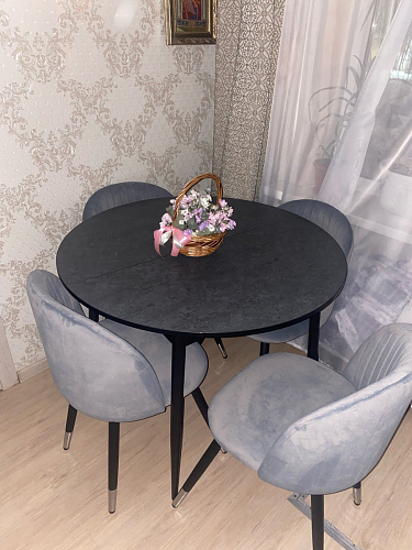 Стул на металлокаркасе Gabi 1 light blue / black / gold фото покупателя 467