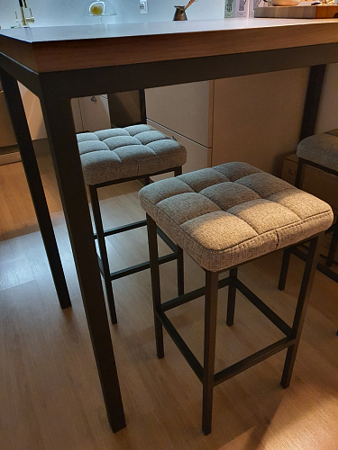 Барный стул Лофт ткань канди грей / черный матовый фото покупателя 149