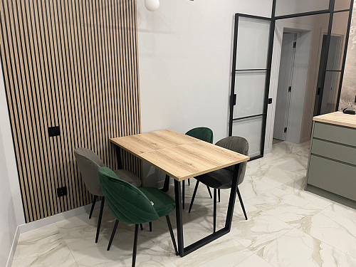 Деревянный стол Лота Лофт 140х80 дуб крафт табачный / черный матовый фото покупателя 503