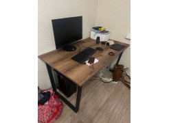 Стол Лота Лофт 140 25 мм черный матовый / бетон фото покупателя 842