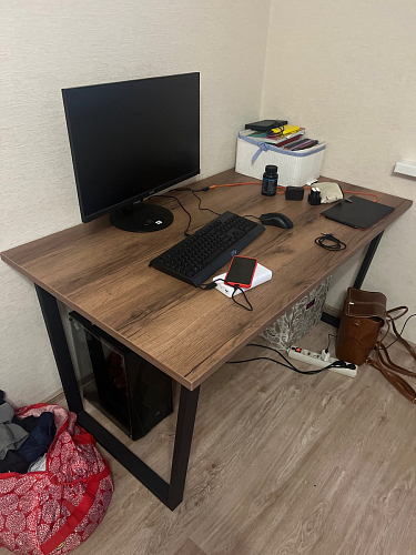 Стол Лота Лофт 140 25 мм черный матовый / бетон фото покупателя 842