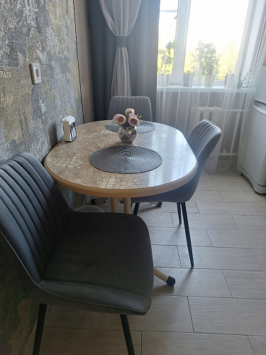 Комплект стульев Вейв 4 шт светло-серый / черный фото покупателя 63