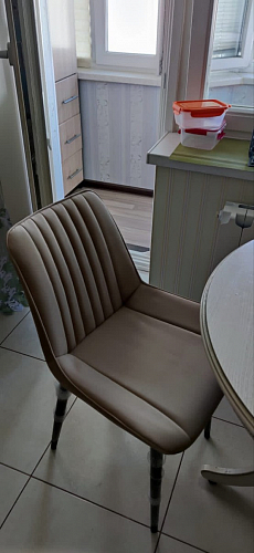 Стул на металлокаркасе Седа 360 К латте (velutto 08) / белый фото покупателя 17