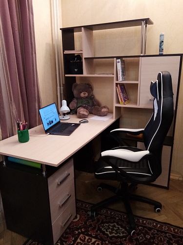 Компьютерный стол КС15 венге / дуб молочный левый фото покупателя 33