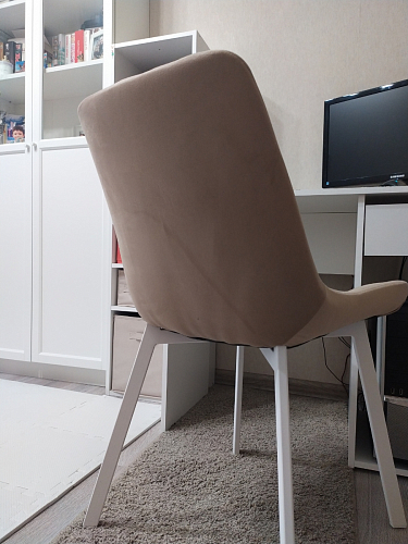 Стул на металлокаркасе Челси бежевый / белый каркас фото покупателя 117