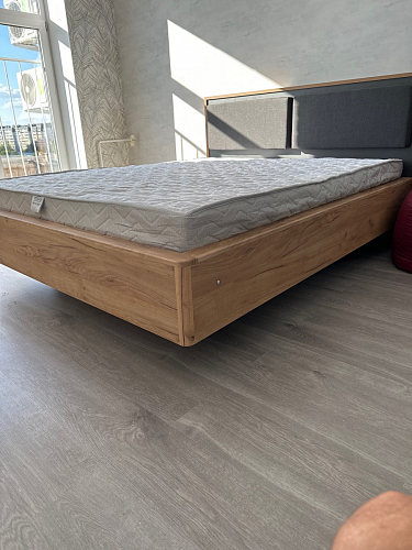 Двуспальная кровать Клауд 160х200 парящая дуб крафт золотой / антрацит фото покупателя 70