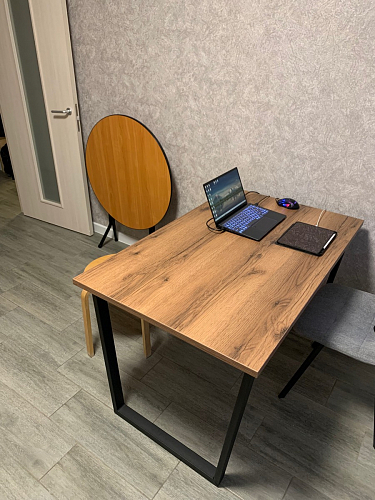 Стол Лота Лофт 140 25 мм черный матовый / бетон фото покупателя 590