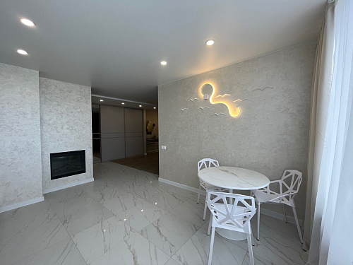 Стол Тулип 80х73 мрамор черный / белый фото покупателя 36