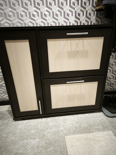 Обувница Мебелайн-15 правая венге / дуб молочный фото покупателя 1