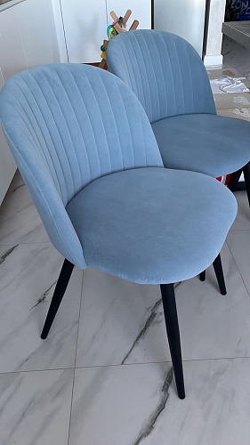 Стул на металлокаркасе Gabi 1 line light blue / black фото покупателя 84
