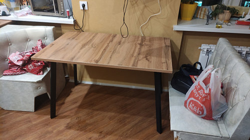 Стол раскладной Колон Лофт 120 32 мм дуб галифакс табако / черный матовый фото покупателя 69