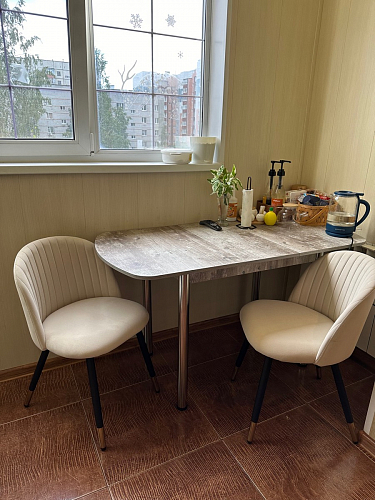 Стул на металлокаркасе Gabi dark beige / black / silver фото покупателя 653