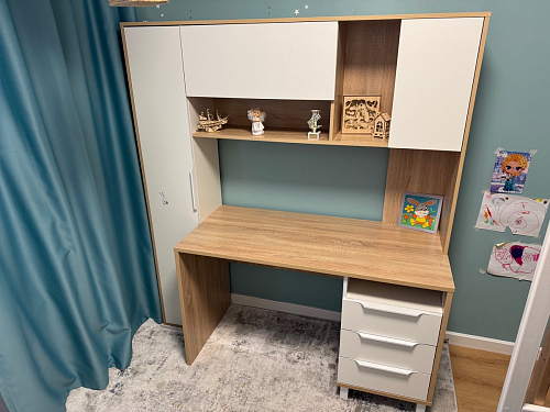 Компьютерный стол Комфорт 12.95 N дуб сонома / сатин фото покупателя 47