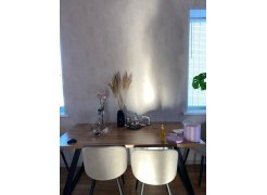 Стул на металлокаркасе Gabi 1 бежевый / черный с серебряными наконечниками фото покупателя 19