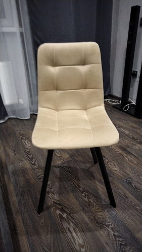 Стул на металлокаркасе Чилли К светло-серый велюр / черный каркас фото покупателя 591