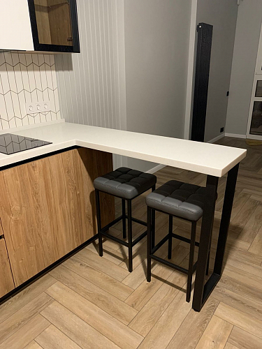 Барный стул Лофт ткань канди грей / черный матовый фото покупателя 86