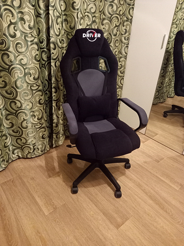 Компьютерное кресло Driver/Драйвер кожзам черный / ткань черный фото покупателя 3
