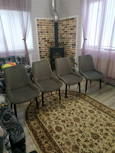 Стул на металлокаркасе Seda 1 latte / black / gold фото покупателя 26