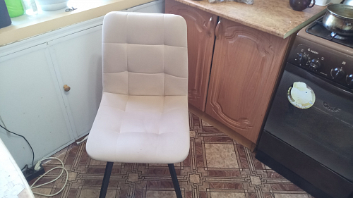 Стул на металлокаркасе Чилли К светло-серый велюр / черный каркас фото покупателя 754