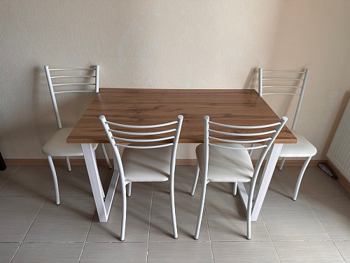 Деревянный стол Лота Лофт 120х75 белый матовый / дуб крафт золотой фото покупателя 335