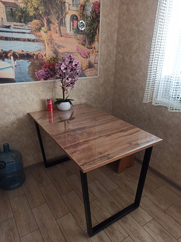 Деревянный стол Лота Лофт 120x75 дуб крафт табачный / черный матовый фото покупателя 79