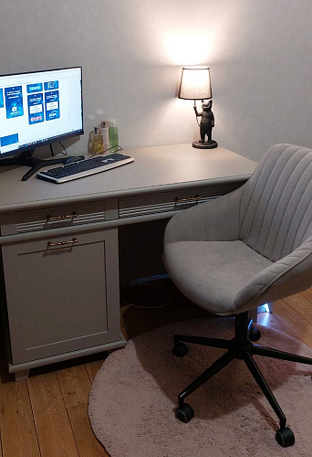 Компьютерное кресло Dublin/Дублин хром / вельвет графит фото покупателя 25