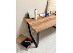 Деревянный стол Лота Лофт 120(160)х75 черный матовый / бетон светлый фото покупателя 333