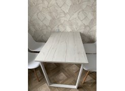 Деревянный стол Лота Лофт 120(160)х75 черный матовый / бетон светлый фото покупателя 666