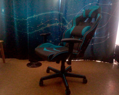 Компьютерное кресло Racer черное / голубое фото покупателя 38