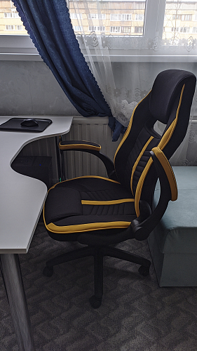 Компьютерное кресло Plast черный / желтый фото покупателя 5