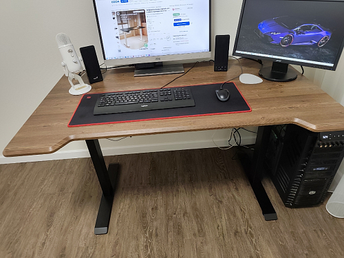 Компьютерный стол Маркос с механизмом подъема 120х75х75 орех кантри / белый фото покупателя 10