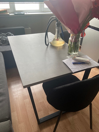 Деревянный стол Лота Лофт 140х80 черный матовый / бетон светлый фото покупателя 94