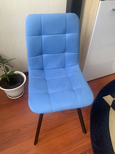 Стул на металлокаркасе Чилли синяя ткань / белый фото покупателя 1013