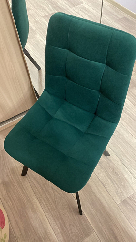 Стул на металлокаркасе Чилли К светло-серый велюр / черный каркас фото покупателя 889